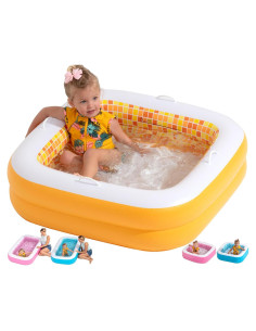 Piscina Inflable Grip A Pool 86.36cm Cuadrada Naranja Bebés