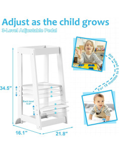 Torre de Aprendizaje Ajustable SWINSKUAD - Taburete de Cocina para Niños 2