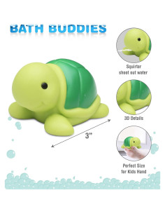 Juguete de Baño Tortuga Marina DolliBu - Flotante Verde 7.62cm 2