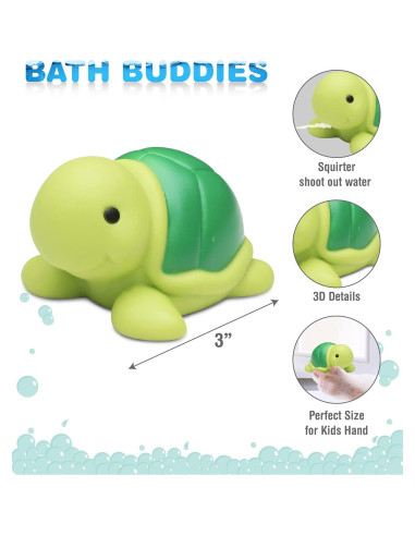 Juguete de Baño Tortuga Marina DolliBu - Flotante Verde 7.62cm