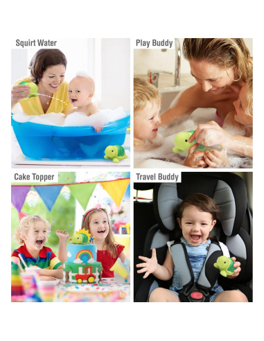 Juguete de Baño Tortuga Marina DolliBu - Flotante Verde 7.62cm