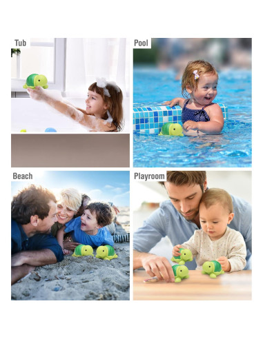 Juguete de Baño Tortuga Marina DolliBu - Flotante Verde 7.62cm