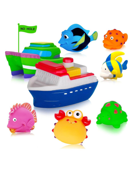 Juguetes de baño BSVZAIYN 8 piezas para bebés 6 meses a 6 años