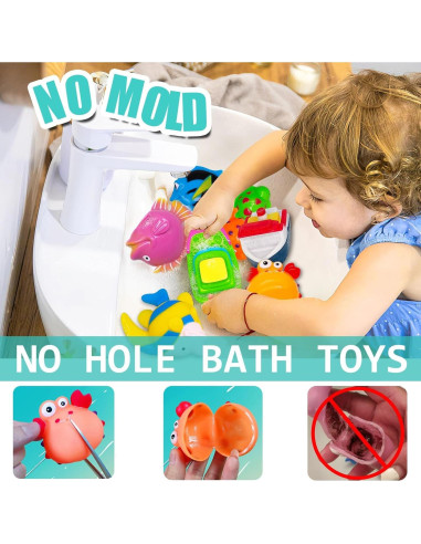 Juguetes de baño BSVZAIYN 8 piezas para bebés 6 meses a 6 años