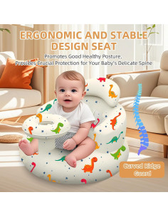 Asiento Inflable para Bebés DDTPDE con Bandeja - Dinosaurio 2
