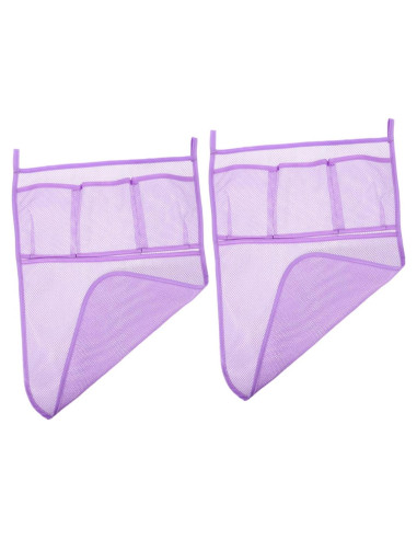 2 Piezas Organizador de Juguetes de Baño Colgante Malla Violeta