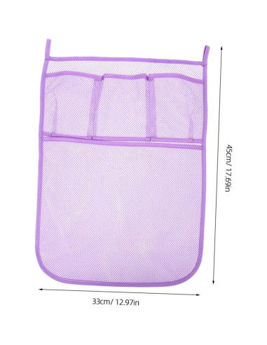 2 Piezas Organizador de Juguetes de Baño Colgante Malla Violeta