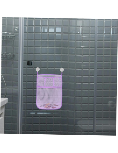 2 Piezas Organizador de Juguetes de Baño Colgante Malla Violeta