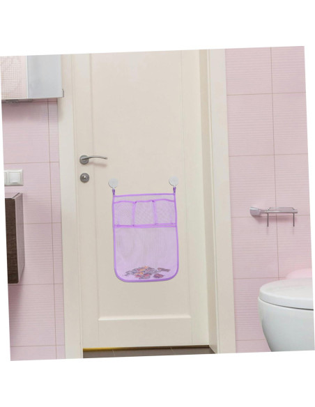 2 Piezas Organizador de Juguetes de Baño Colgante Malla Violeta