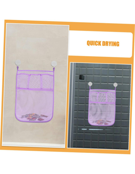 2 Piezas Organizador de Juguetes de Baño Colgante Malla Violeta