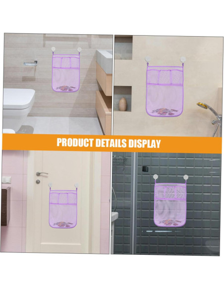 2 Piezas Organizador de Juguetes de Baño Colgante Malla Violeta