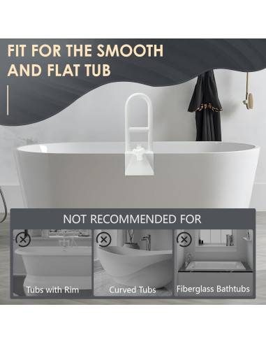 Barra de Seguridad para Bañera Wishtofly 43cm, Soporta 136kg
