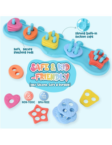 Set de Juguetes de Baño de Silicona para Bebés - 20 Piezas