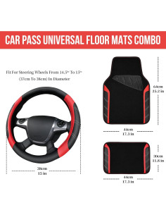Funda de Volante y Alfombrillas CAR PASS Universal 14.5-15" 2