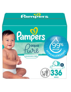 Toallitas Húmedas Pampers Aqua Pure 336 Unidades Hipoalergénicas