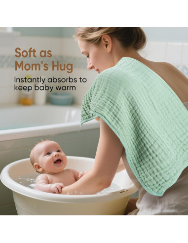 Toalla de baño para bebé MIGIOL 100% algodón muselina 81x81cm