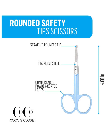 Tijeras de Seguridad para Uñas de Bebé Coco's Closet Azul