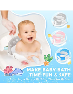 Asiento de Baño para Bebés 6 Meses, Gris, Antideslizante 2