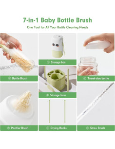 Juego de Cepillos para Biberones 7 en 1 NONENDU Verde 2