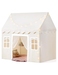 Tienda de Juego Tiny Land con Alfombra y Luces LED - Blanca