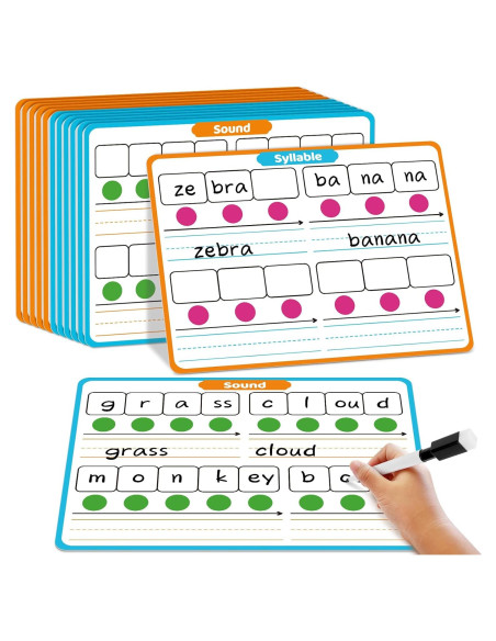 Tablero de Conciencia Fonémica Laffunz - 12 Tarjetas Borrado en Seco