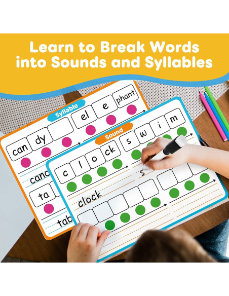 Tablero de Conciencia Fonémica Laffunz - 12 Tarjetas Borrado en Seco