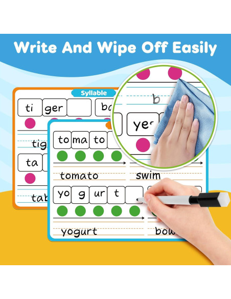 Tablero de Conciencia Fonémica Laffunz - 12 Tarjetas Borrado en Seco