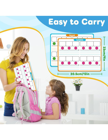 Tablero de Conciencia Fonémica Laffunz - 12 Tarjetas Borrado en Seco