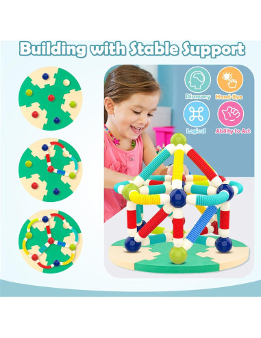 Juguete de Construcción Magnético Nicknack 2 en 1 para Niños 3-5 Años