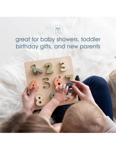 Rompecabezas de Números de Madera Pearhead 1-10 Colorido