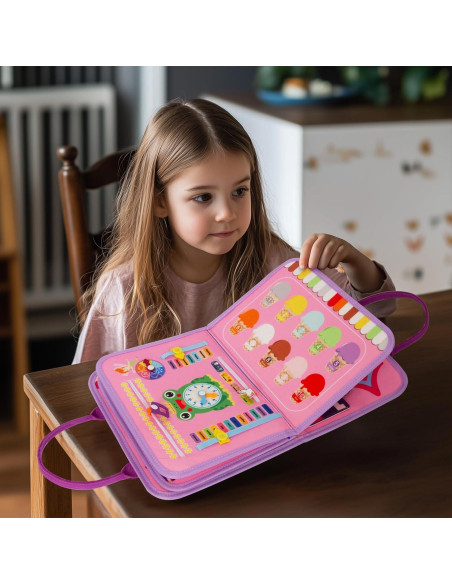 Tablero Ocupado Montessori Juguete Educativo 8 Páginas Morado Tablero Ocupado Montessori Juguete Educativo 8 Páginas Morado