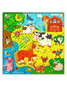 Rompecabezas de Madera QUOKKA Granja 28 Piezas 3-8 Años