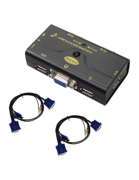 Interruptor KVM USB 2.0 JideTech 2 Puertos VGA 2048x1536 Interruptor KVM USB 2.0 JideTech 2 Puertos VGA 2048x1536