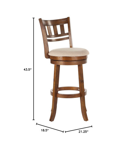 Taburete Giratorio OSP Home Furnishings 77.5cm con Respaldo