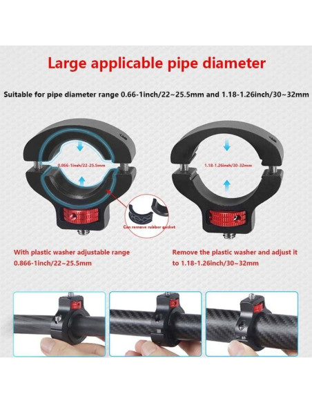 Soporte de Manillar de Aluminio para Cámara GoPro y Más