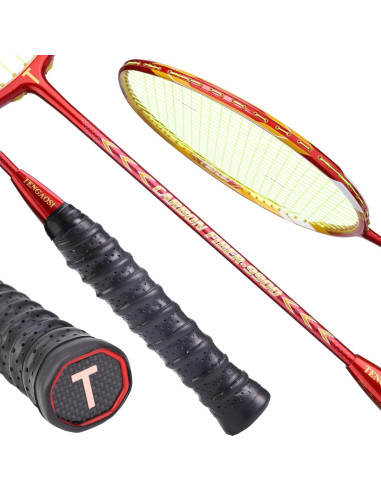 Set de Raquetas de Bádminton TENGAOSI 9900 Fibra de Carbono