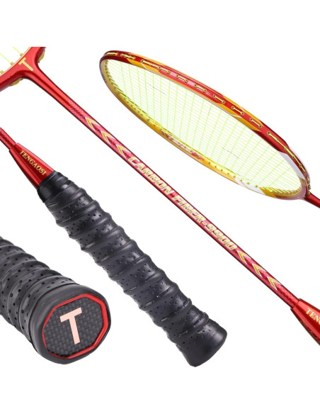 Set de Raquetas de Bádminton TENGAOSI 9900 Fibra de Carbono