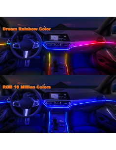 Luces LED Acrílicas Jushope para Coche - 10 en 1 RGB 2