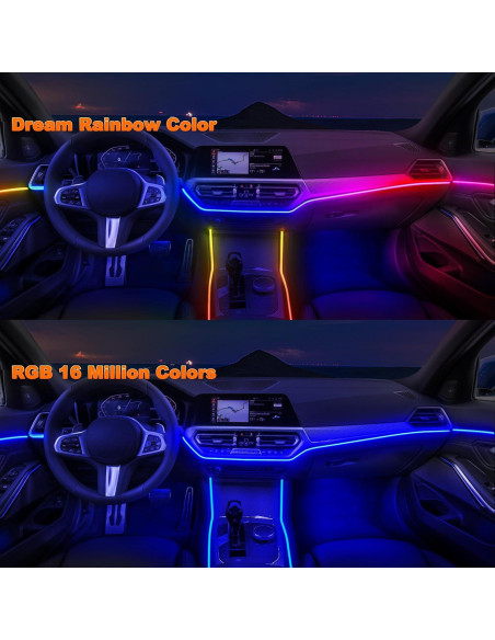 Luces LED Acrílicas Jushope para Coche - 10 en 1 RGB