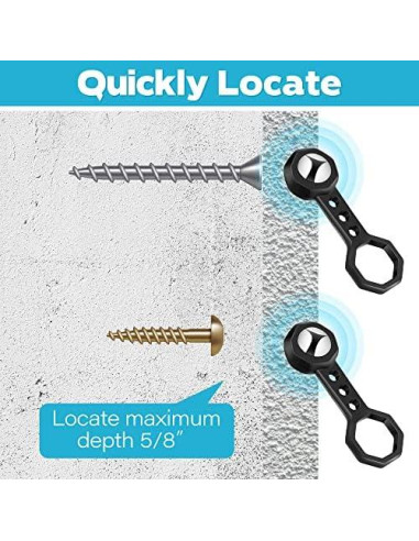 Buscador de Vigas Dreyoo 2 Pcs Magnético 15.42 kg Negro