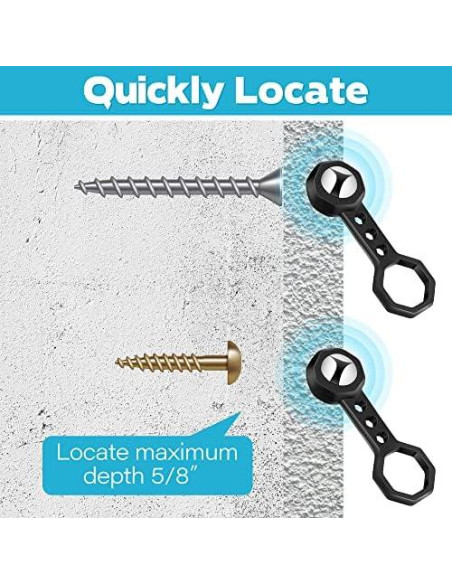 Buscador de Vigas Dreyoo 2 Pcs Magnético 15.42 kg Negro