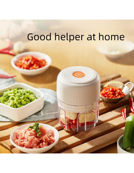 Picador de Ajo Eléctrico 3JINSERDON 250ml Blanco USB