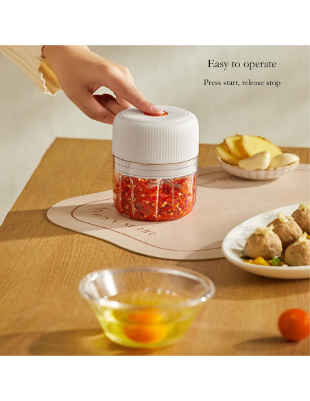 Picador de Ajo Eléctrico 3JINSERDON 250ml Blanco USB