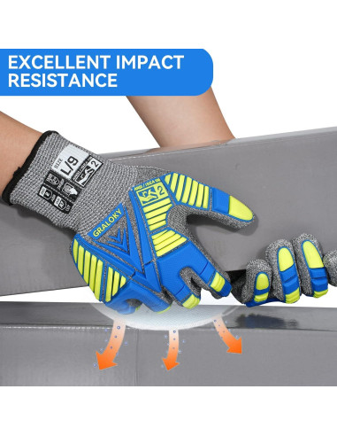 Guantes de Trabajo Cortantes GRALOKY A7 TPR Unisex Mediano