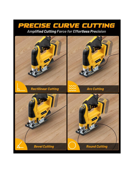 Sierra de calar inalámbrica Securitoday 20V, motor sin escobillas