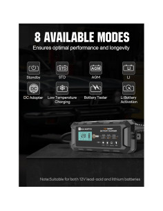 Cargador de Batería Inteligente ECO-WORTHY 10A 12V para Vehículos 2