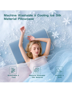 Almohada Cervical Forcanby Ajustable Espuma Viscoelástica Azul 2