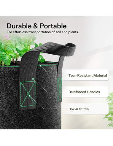Bolsa de Cultivo VIVOSUN 170L Tela Resistente con Asas