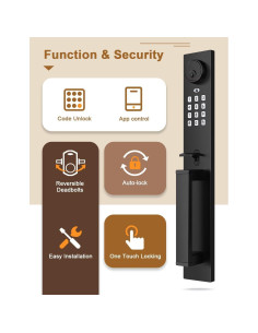 Cerradura Inteligente Tinewa DLEDC9902BK con Manijas y Control APP 2