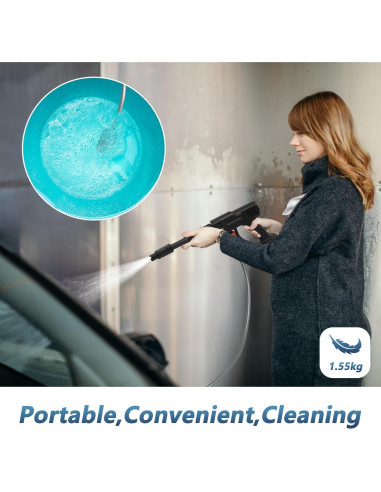 Limpiadora a Presión Inalámbrica DERASL 21V 652 PSI 5m